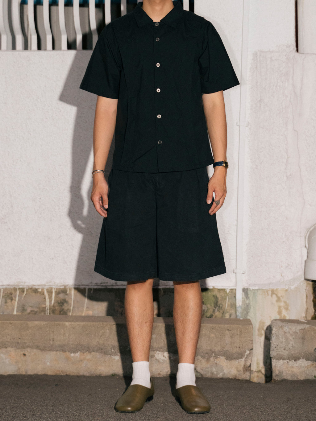 Panel Shirt in Black