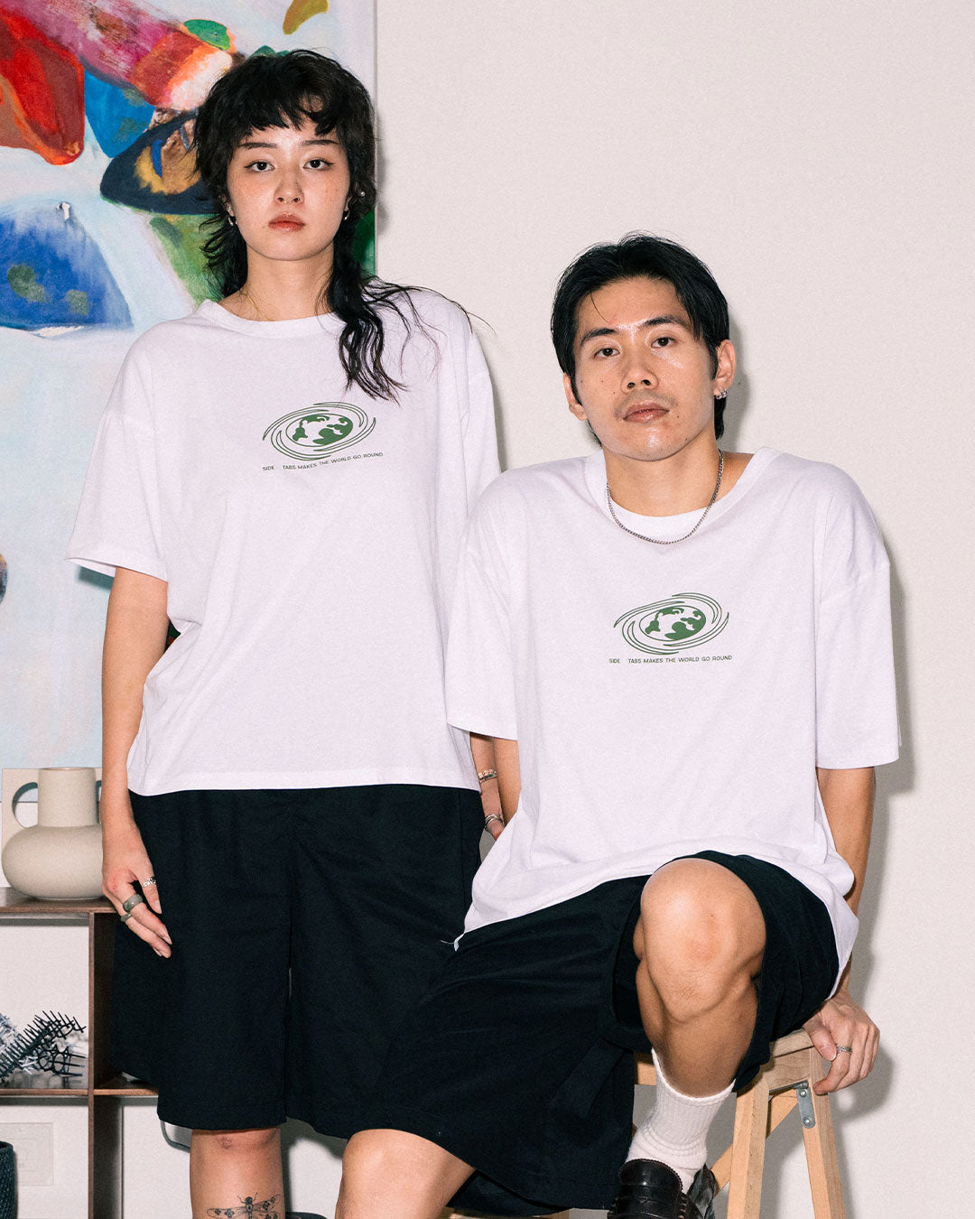 World Moves Tee in White