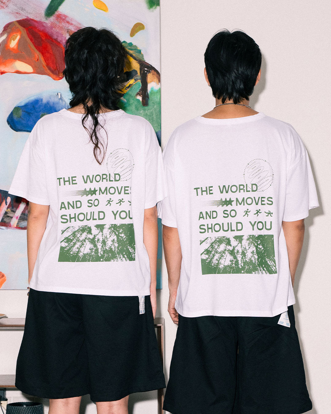 World Moves Tee in White
